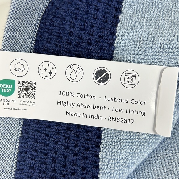 Lacoste Bath Towels Blue Big Green Crocodile Logo 30" x 52" 100% Cotton NEW (3) - Picture 9 of 11